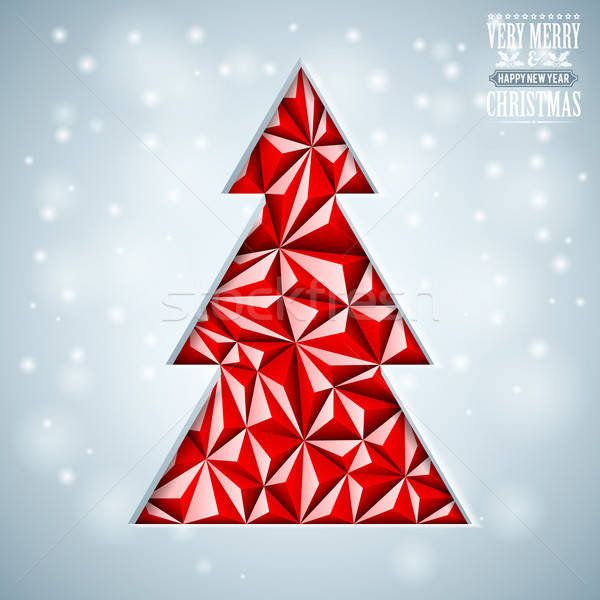 Foto stock: Natal · triângulo · mosaico · padrão · árvore · etiqueta