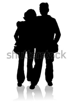 Silhouette happy young family Stock photo © -TAlex-