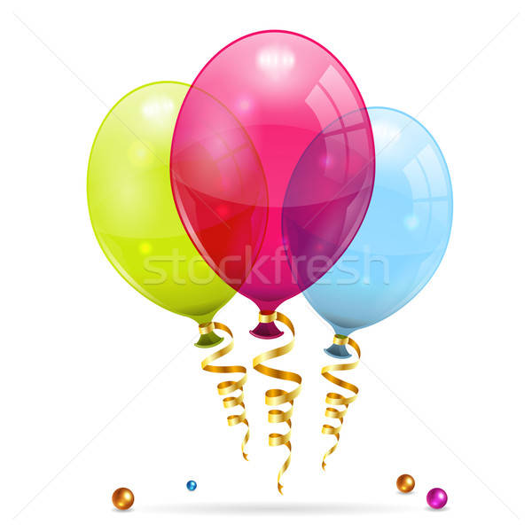 Urodziny balony 3D przezroczysty odizolowany biały Zdjęcia stock © -TAlex-