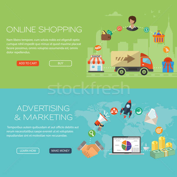 Online Shopping and Marketing Banners Stock photo © -TAlex-