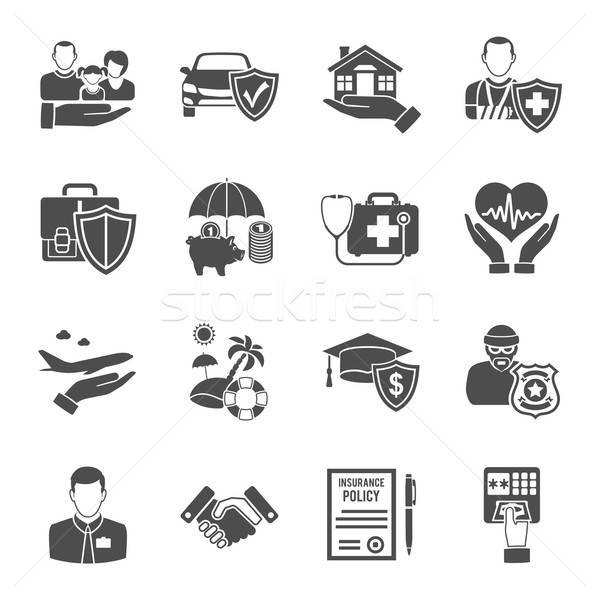 Insurance Icons Set Stock photo © -TAlex-