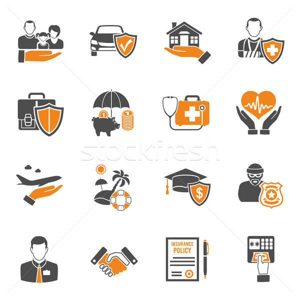 Insurance Icons Set Stock photo © -TAlex-