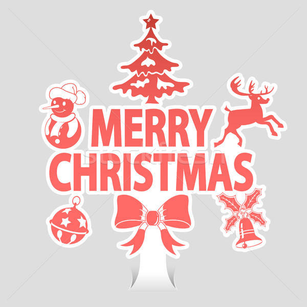 Merry Christmas Sticker Stock photo © -TAlex-