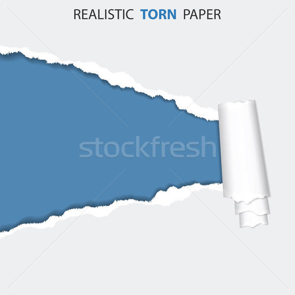 Szakadt lyuk papír valósághű lap textúra Stock fotó © -TAlex-