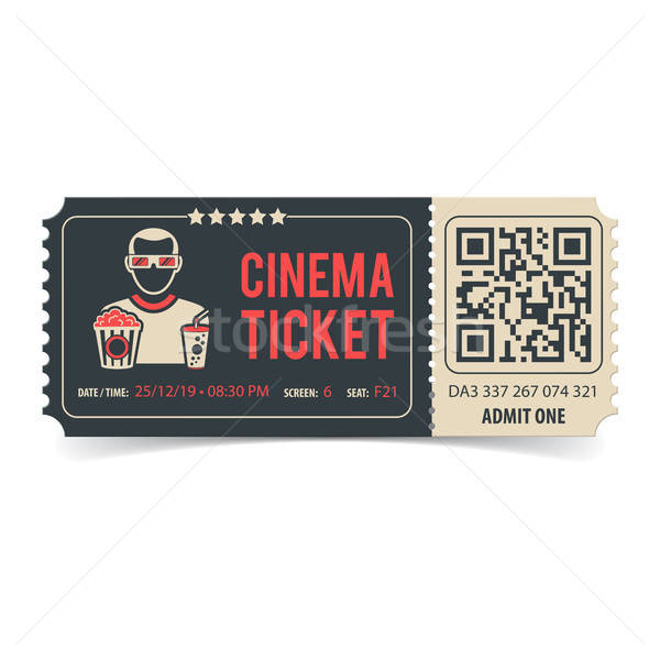 Cinema Ticket with QR Code Stock photo © -TAlex-