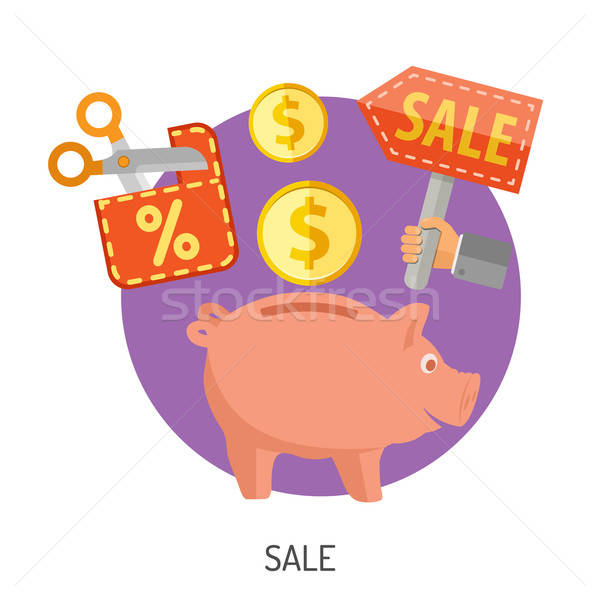 Internet Shopping and Sale Flat Icons Stock photo © -TAlex-