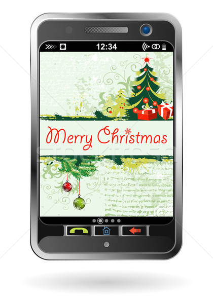 Smartphone Noël mobiles élément design téléphone [[stock_photo]] © -TAlex-