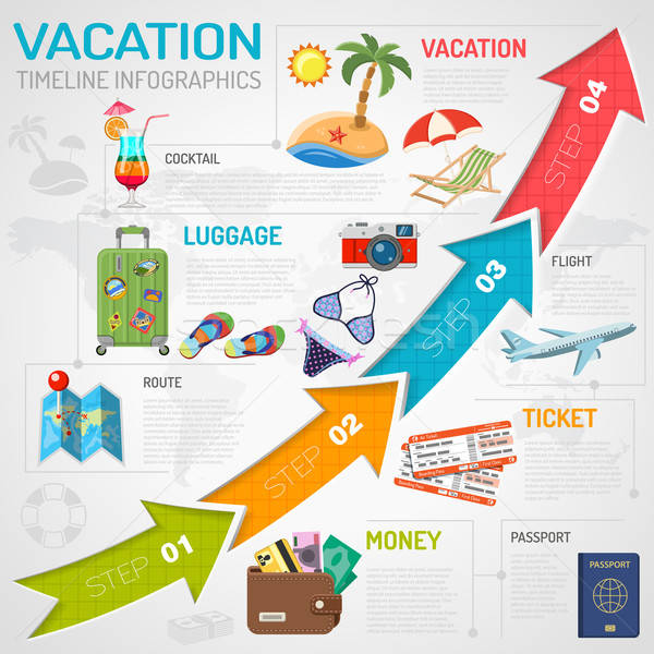 Vacances chronologie infographie vacances tourisme mobiles Photo stock © -TAlex-