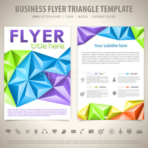 Flyer Design-Vorlage Business Design Dreieck Muster Stock foto © -TAlex-