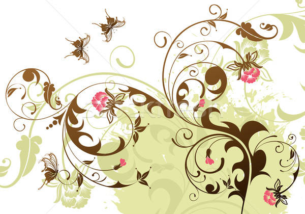 Floral Schmetterling Element Design Sommer grünen Stock foto © -TAlex-