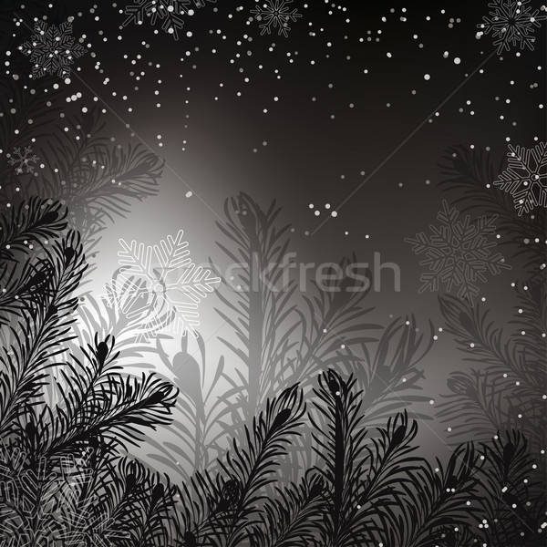 Black and white Christmas background with whirling snow Stock photo © 0mela