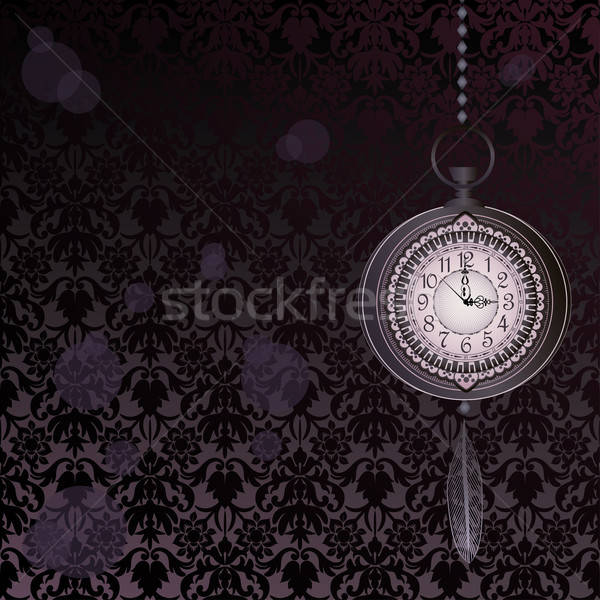 Abstract dark velvet wallpaper with pocket watches Stock photo © 0mela