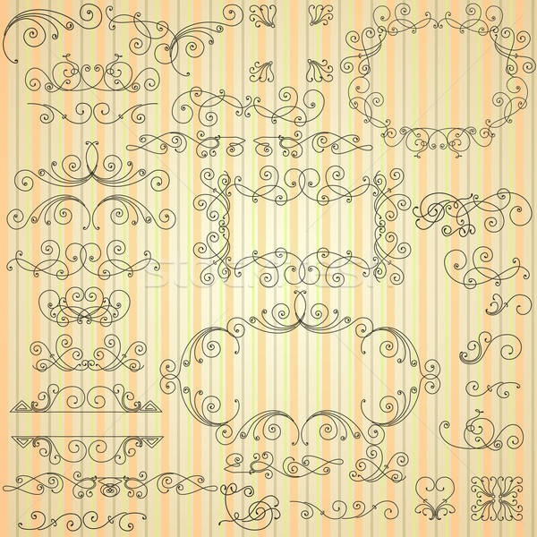 Set of calligraphic swirls for design Stock photo © 0mela