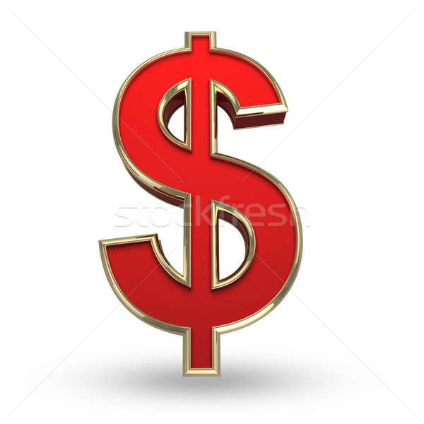 Vermelho dólar branco isolado dinheiro Foto stock © 123dartist