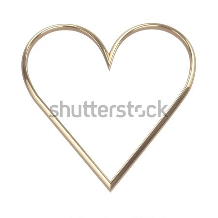 Dourado coração isolado branco casamento Foto stock © 123dartist