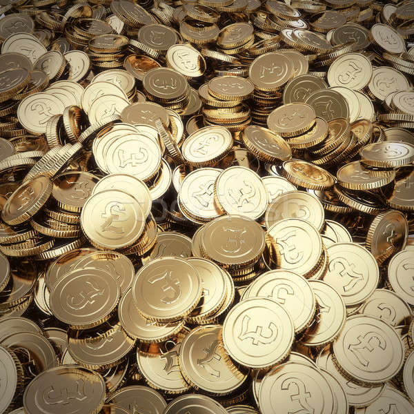 Brits pond munten computer gegenereerde abstract Stockfoto © 123dartist