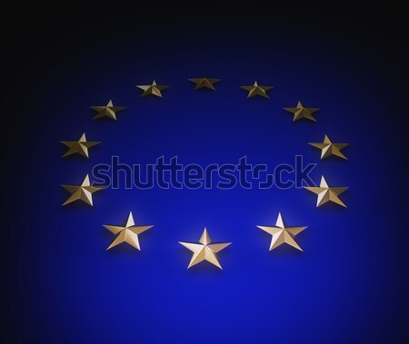 European union flag - golden stars on blue wall
 Stock photo © 123dartist