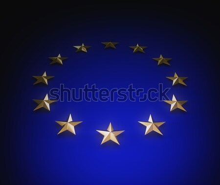 Europeu união bandeira dourado estrelas azul Foto stock © 123dartist