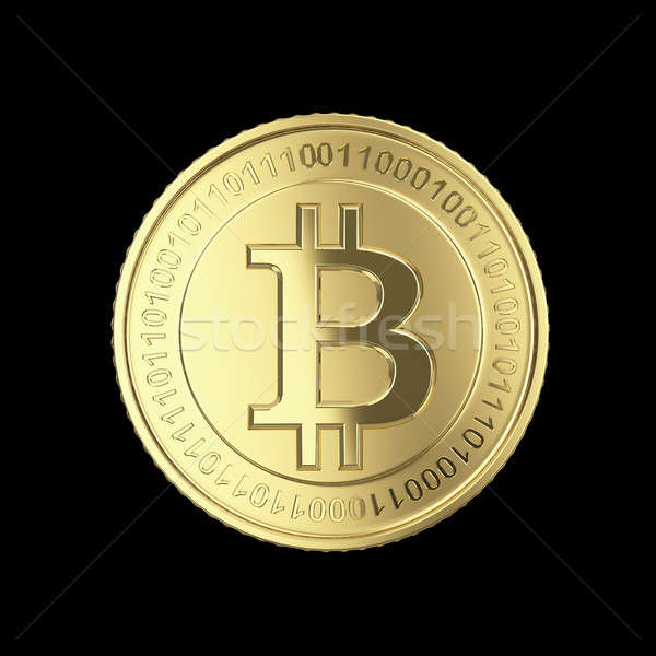 Golden Bitcoin digital currency Stock photo © 123dartist