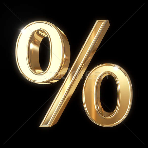 Símbolo dourado 3D percentagem isolado Foto stock © 123dartist