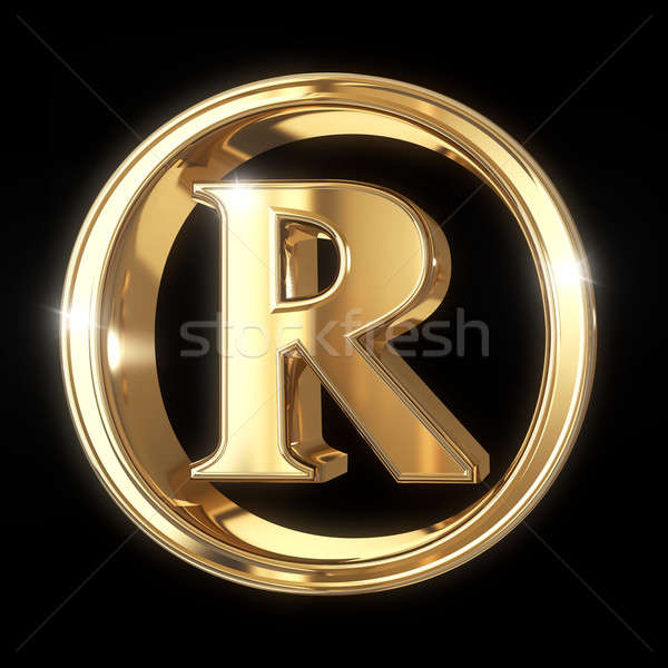 Marca registrada símbolo dourado 3D isolado Foto stock © 123dartist