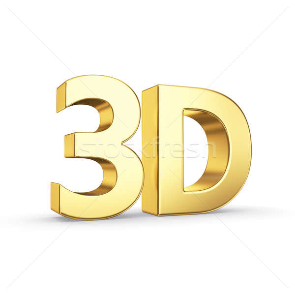 Dourado 3D símbolo isolado branco Foto stock © 123dartist