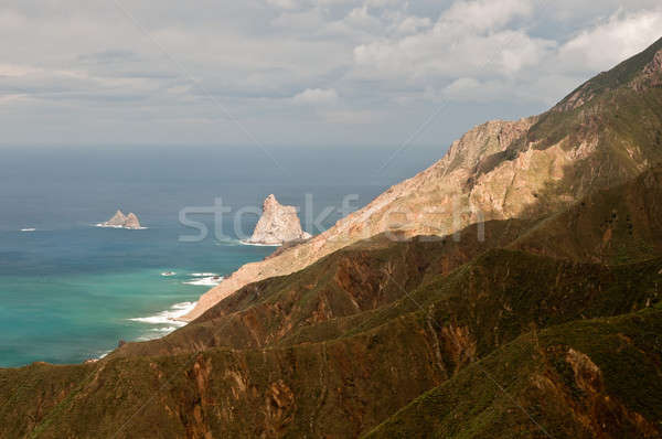 Layers of vulcanic shore Stock photo © 1Tomm