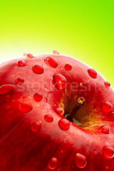Сток-фото: яблоко · красное · яблоко · падение · воды · зеленый · продовольствие