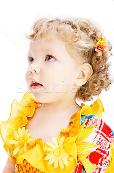 Gyermek bájos izolált fehér baba arc Stock fotó © 26kot