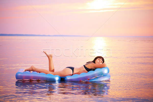 Güneşlenme genç kız kadın plaj gökyüzü Stok fotoğraf © 26kot
