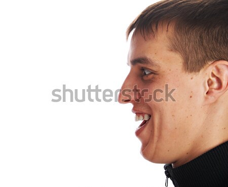 Verschrikkelijk gezicht mannen geïsoleerd witte man Stockfoto © 26kot
