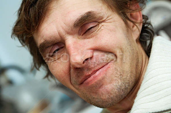 пьяный мужчин портрет лице человека улице Сток-фото © 26kot