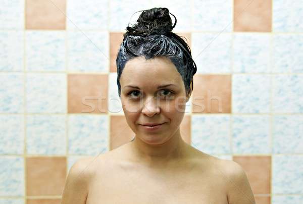 woman dyeing hairs Stock photo © 26kot