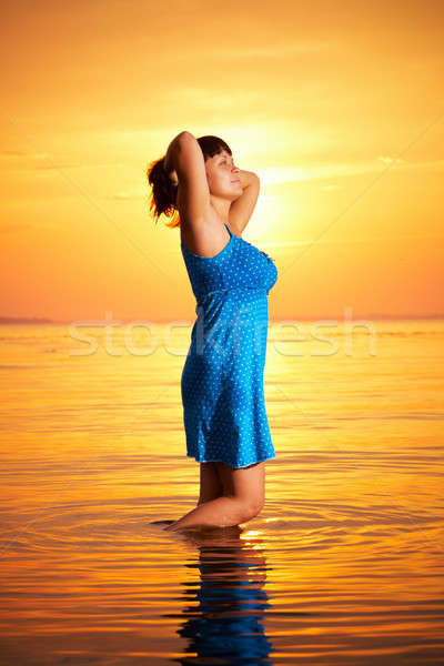 woman standing in  water Stock photo © 26kot