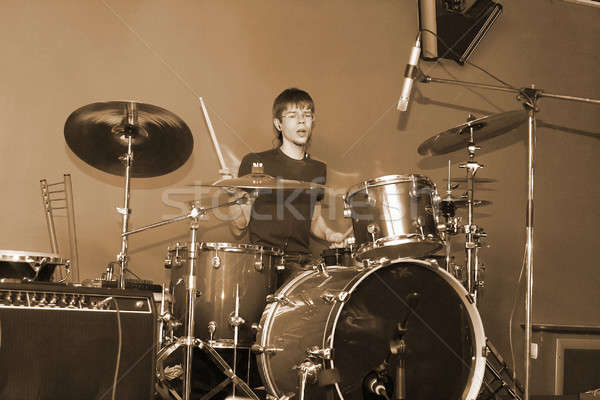 man playing on drum Stock photo © 26kot