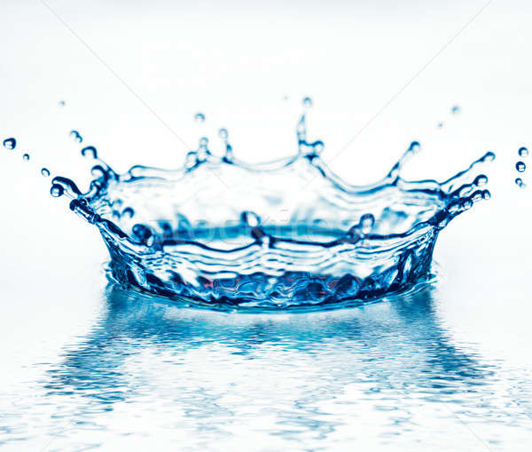 Csobbanás átlátszó kék víz fehér absztrakt Stock fotó © 26kot