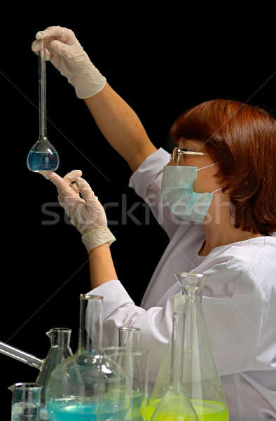 Laboratórium asszisztens vegyi fekete orvos gyógyszer Stock fotó © 26kot