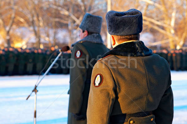 俄 軍隊 軍事 冬天 時尚 背景 商業照片 © 26kot