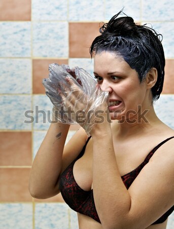 woman dyeing hairs Stock photo © 26kot