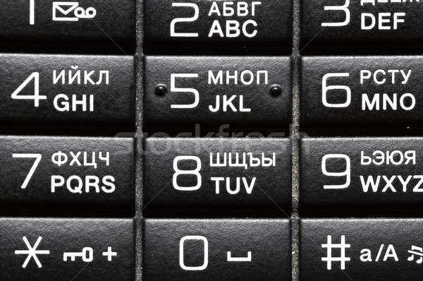 Mobiltelefon fehér szimbólumok fekete gomb mobil Stock fotó © 26kot