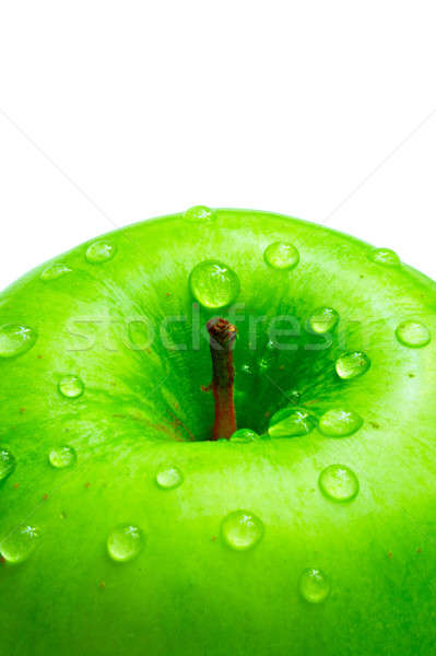 Foto stock: Manzana · verde · aislado · blanco · alimentos · frutas