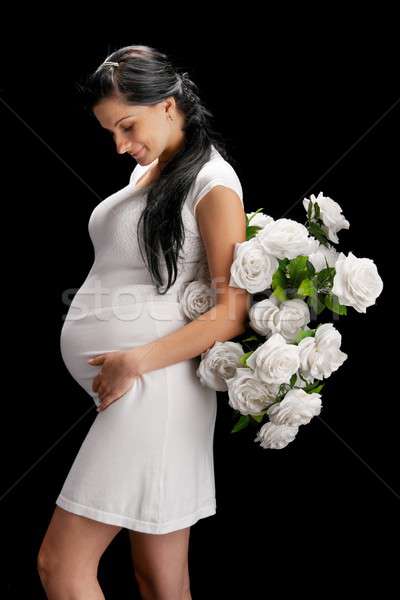 Terhes rózsák fekete család szépség anya Stock fotó © 26kot
