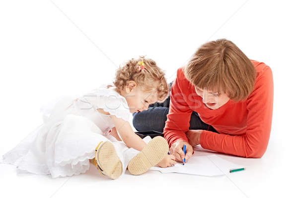 ma and daughter draw Stock photo © 26kot