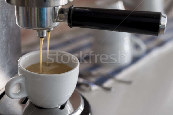 Professionelle Kaffeemaschine Espresso home Frühstück Stock foto © 2Design