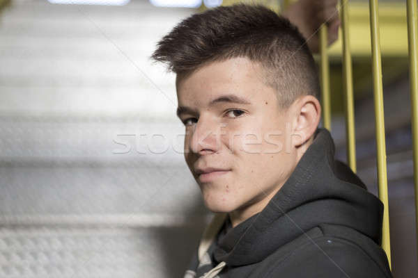 Portrait of Handsome teenage boy outdoors Stock photo © 2Design