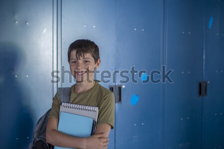 Student and blue school lockers Stock photo © 2Design