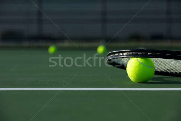 Tennisball Schläger Zimmer kopieren Sport Tennis Stock foto © 33ft