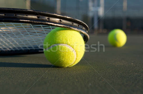 Stock fotó: Teniszlabda · ütő · szoba · másolat · sport · tenisz