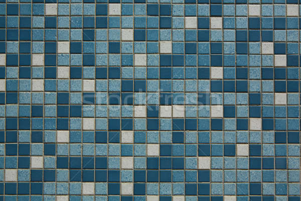 Retro blau Fliese weiß Fliesen Stock foto © 33ft