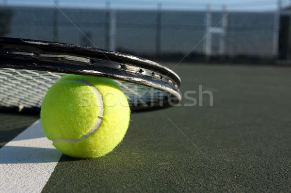 Tennis Ball Close Up and Racket Stock photo © 33ft